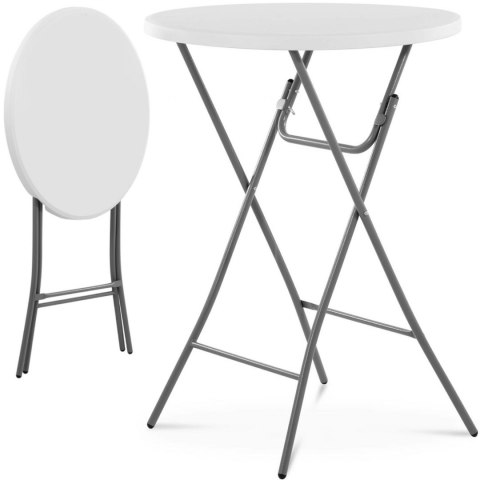 Stół stolik okrągły cateringowy barowy składany biały do 100 kg śr. 80 cm x 110 cm Royal Catering Stół stolik okrągły cateringowy barowy składany biały do 100 kg śr. 80 cm x 110 cm Royal Catering