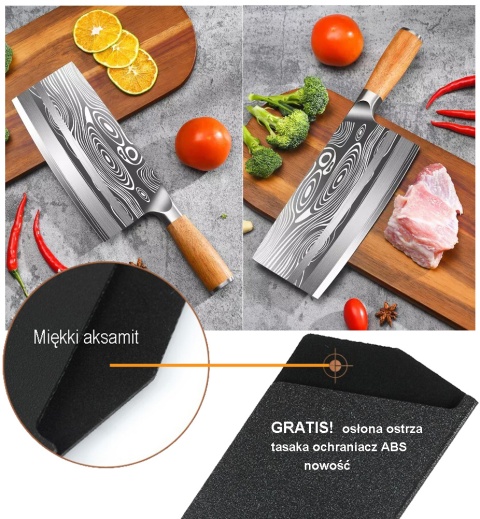 Tasak nóż kuchenny szefa kuchni stal nierdzewna