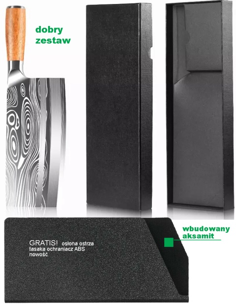 Tasak nóż kuchenny szefa kuchni stal nierdzewna