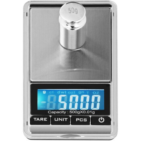 Waga precyzyjna jubilerska kieszonkowa zliczanie sztuk LCD 500 g / 0.01 g Steinberg Systems Waga precyzyjna jubilerska kieszonkowa zliczanie sztuk LCD 500 g / 0.01 g Steinberg Systems