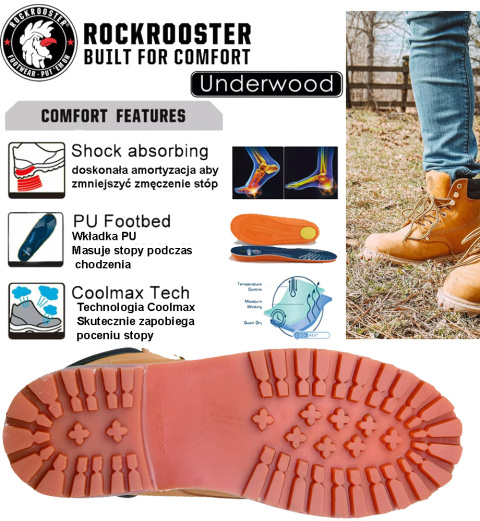Buty traperskie i robocze marka Rockrooster skóra Buty traperskie i robocze marka Rockrooster skóra