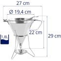 Dozownik pistolet lejek do sosów polew ze stali nierdzewnej + stojak 3 dysze 1.8 l Royal Catering