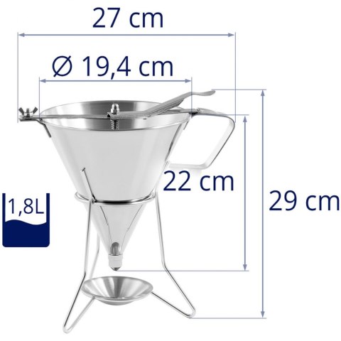 Dozownik pistolet lejek do sosów polew ze stali nierdzewnej + stojak 3 dysze 1.8 l Royal Catering Dozownik pistolet lejek do sosów polew ze stali nierdzewnej + stojak 3 dysze 1.8 l Royal Catering