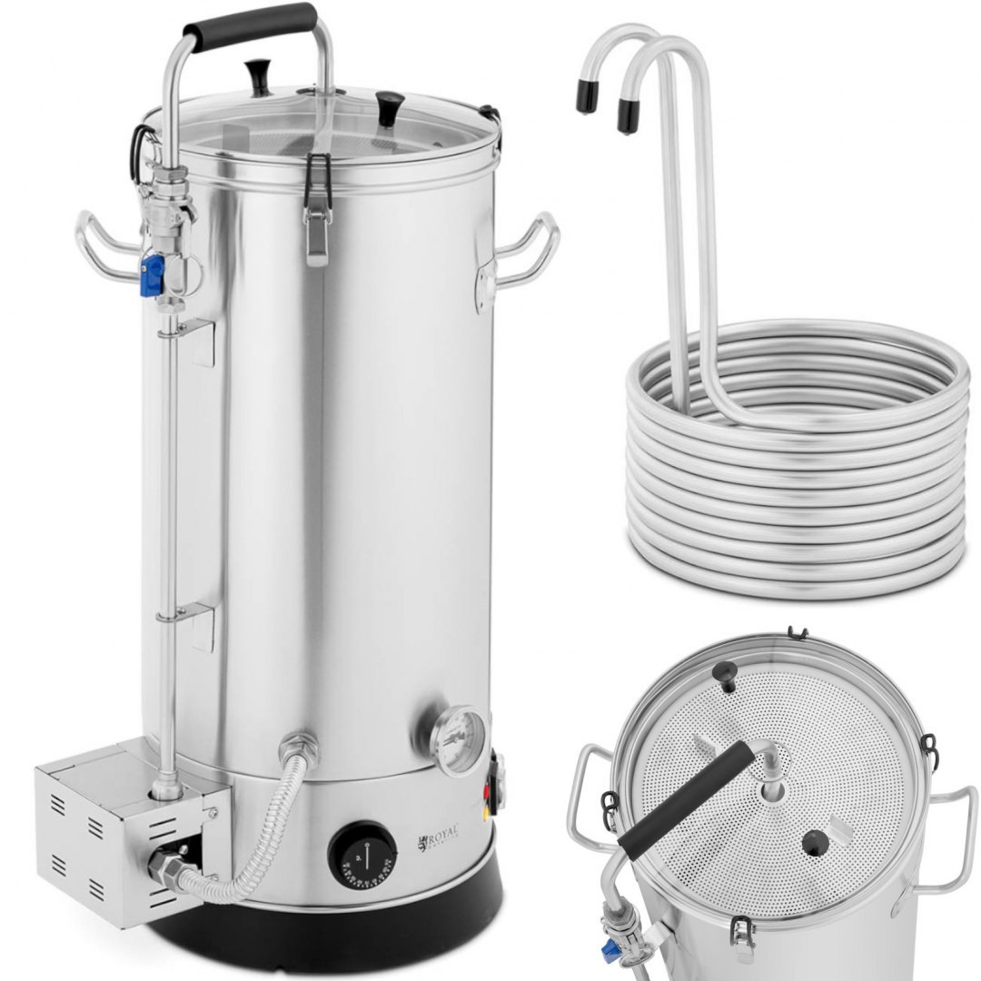 Kocioł zacierno warzelny do produkcji piwa STAL 30-110C 32 l 2000 W Royal Catering Kocioł zacierno warzelny do produkcji piwa STAL 30-110C 32 l 2000 W Royal Catering