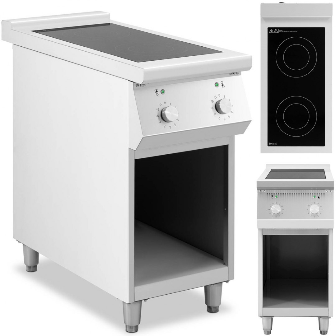 Kuchnia indukcyjna 2 palnikowa wolnostojąca na otwartej podstawie 400 V 8500 W Royal Catering Kuchnia indukcyjna 2 palnikowa wolnostojąca na otwartej podstawie 400 V 8500 W Royal Catering