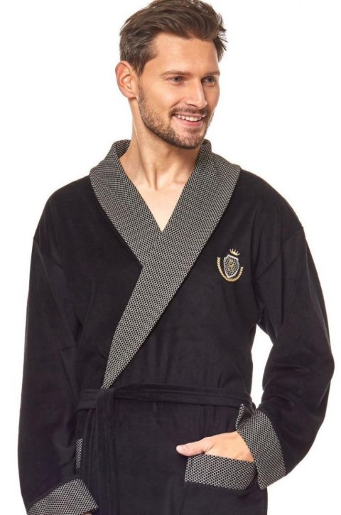 Szlafrok Duke 9102 Czarny Czarny XXL Szlafrok Duke 9102 Czarny Czarny XXL