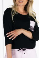 Piżama Ashley Black-Pink Black-Pink M