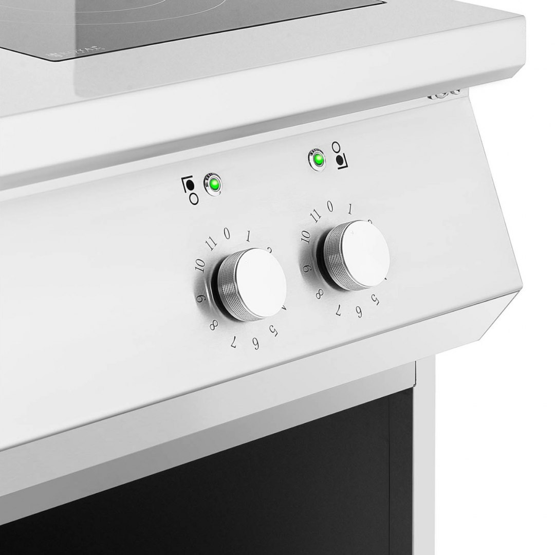Kuchnia indukcyjna 4 palnikowa wolnostojąca na otwartej podstawie 400 V 17000 W Royal Catering Kuchnia indukcyjna 4 palnikowa wolnostojąca na otwartej podstawie 400 V 17000 W Royal Catering