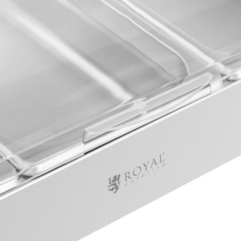 Witryna bufetowa śniadaniowa z pokrywą rolltop 3x GN 1/3 3x 2,6 l Royal Catering Witryna bufetowa śniadaniowa z pokrywą rolltop 3x GN 1/3 3x 2,6 l Royal Catering