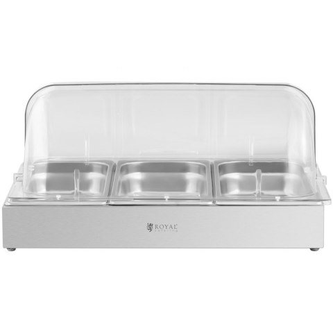 Witryna bufetowa śniadaniowa z pokrywą rolltop 3x GN 1/3 3x 2,6 l Royal Catering Witryna bufetowa śniadaniowa z pokrywą rolltop 3x GN 1/3 3x 2,6 l Royal Catering