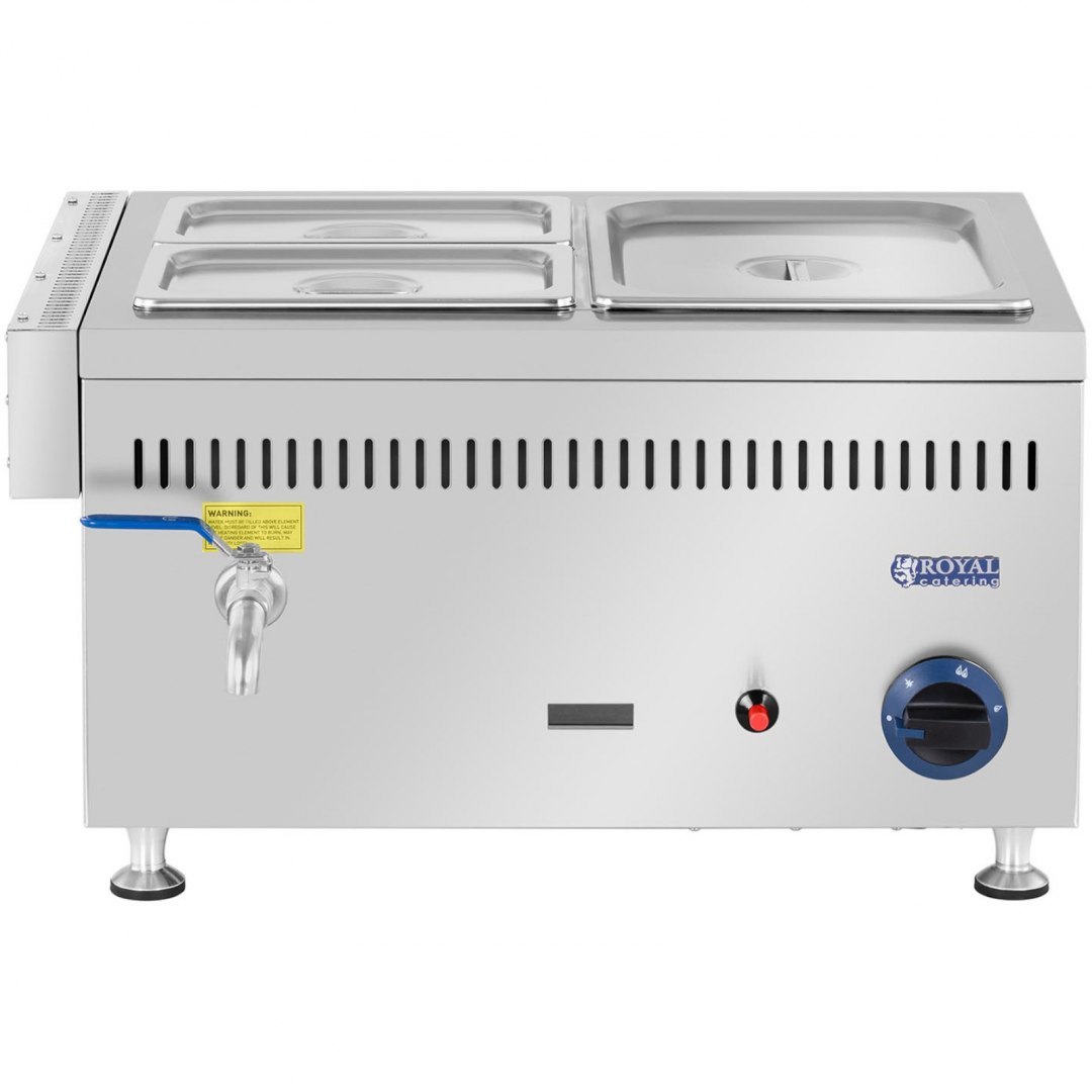 Bemar podgrzewacz wodny gazowy 0.02 bar 3300 W 1x GN 1/2 2x GN 1/4 Royal Catering Bemar podgrzewacz wodny gazowy 0.02 bar 3300 W 1x GN 1/2 2x GN 1/4 Royal Catering