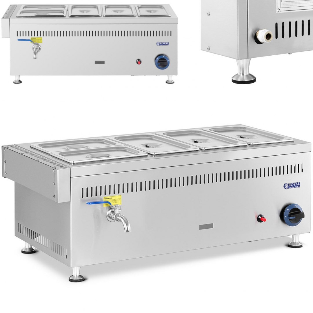 Bemar podgrzewacz wodny gazowy 0.02 bar 3300 W 3x GN 1/3 2x GN 1/4 Royal Catering Bemar podgrzewacz wodny gazowy 0.02 bar 3300 W 3x GN 1/3 2x GN 1/4 Royal Catering
