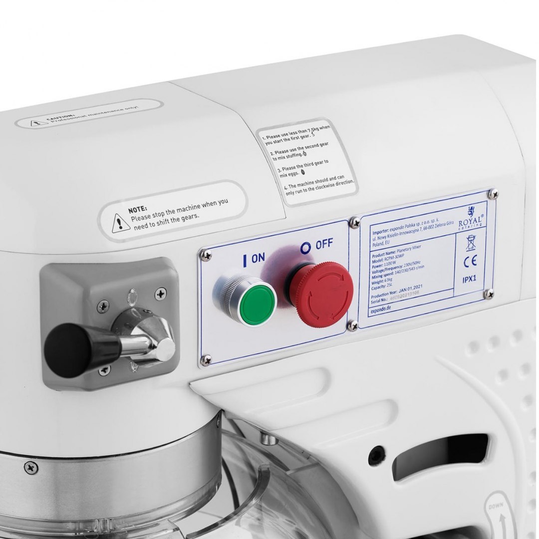 Mikser robot planetarny spiralny z opuszczaną misą 30 l 1100 W Royal Catering Mikser robot planetarny spiralny z opuszczaną misą 30 l 1100 W Royal Catering