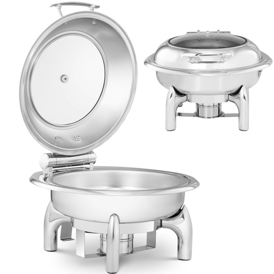 Podgrzewacz do potraw okrągły na pastę z pokrywą z okienkiem śr. 39 cm 5.5 l Royal Catering Podgrzewacz do potraw okrągły na pastę z pokrywą z okienkiem śr. 39 cm 5.5 l Royal Catering