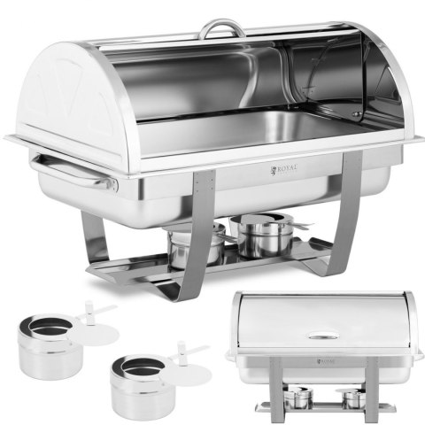 Podgrzewacz do potraw stołowy na pastę z pokrywą RollTop GN 1/1 8.5 l Royal Catering Podgrzewacz do potraw stołowy na pastę z pokrywą RollTop GN 1/1 8.5 l Royal Catering