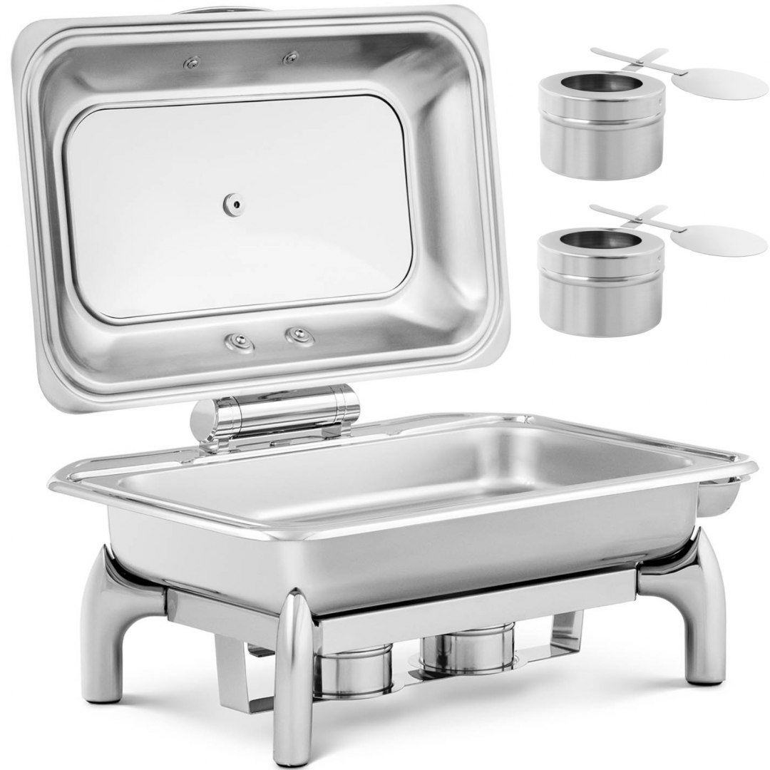 Podgrzewacz do potraw stołowy na pastę z pokrywą z okienkiem GN 1/1 8.5 l Royal Catering Podgrzewacz do potraw stołowy na pastę z pokrywą z okienkiem GN 1/1 8.5 l Royal Catering