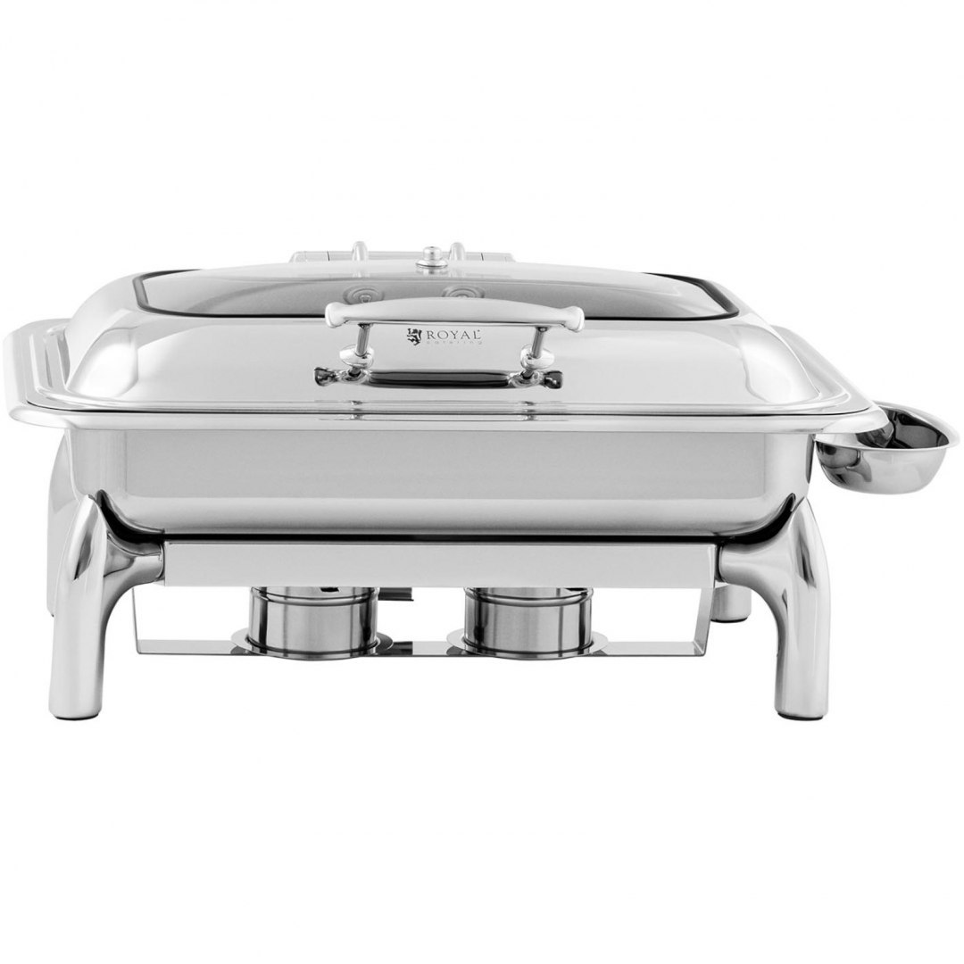 Podgrzewacz do potraw stołowy na pastę z pokrywą z okienkiem GN 1/1 8.5 l Royal Catering Podgrzewacz do potraw stołowy na pastę z pokrywą z okienkiem GN 1/1 8.5 l Royal Catering