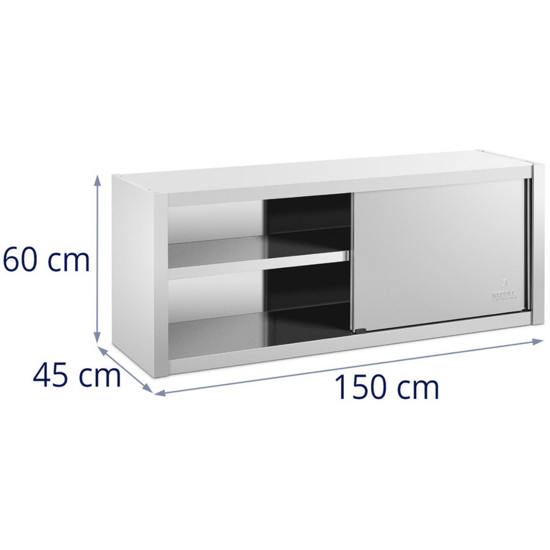 Szafa ścienna gastronomiczna z drzwiami przesuwanymi STAL 150 x 45 x 60 cm Royal Catering Szafa ścienna gastronomiczna z drzwiami przesuwanymi STAL 150 x 45 x 60 cm Royal Catering