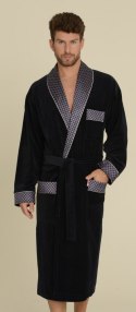 Szlafrok 773 Bonjour długi Granatowy XXXXL