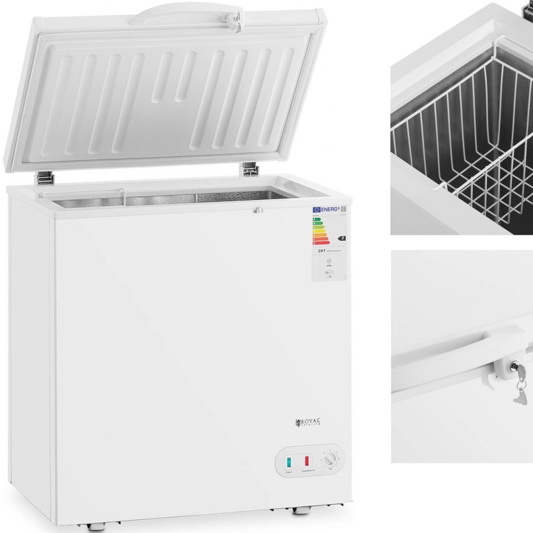 Zamrażarka skrzyniowa zamykana na klucz 1 kosz 148 l -25 do -18 C 51 W Royal Catering Zamrażarka skrzyniowa zamykana na klucz 1 kosz 148 l -25 do -18 C 51 W Royal Catering