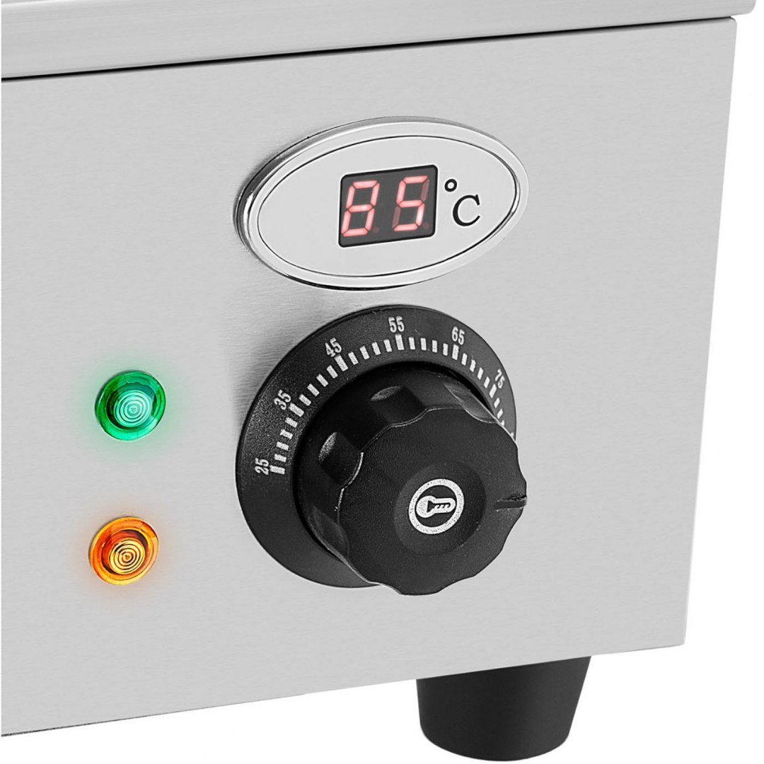 Bemar podgrzewacz elektryczny bufetowy z kranem i osłoną 6 x GN 37 l 1800 W Royal Catering Bemar podgrzewacz elektryczny bufetowy z kranem i osłoną 6 x GN 37 l 1800 W Royal Catering