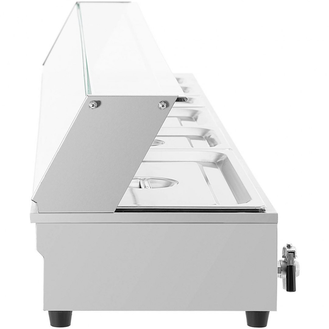 Bemar podgrzewacz elektryczny bufetowy z kranem i osłoną 6 x GN 37 l 1800 W Royal Catering Bemar podgrzewacz elektryczny bufetowy z kranem i osłoną 6 x GN 37 l 1800 W Royal Catering