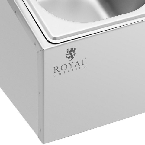 Ekspozytor stojak na pojemniki gastronomiczne 6 x GN 1/6 11.4 l + pojemniki z pokrywkami Royal Catering Ekspozytor stojak na pojemniki gastronomiczne 6 x GN 1/6 11.4 l + pojemniki z pokrywkami Royal Catering