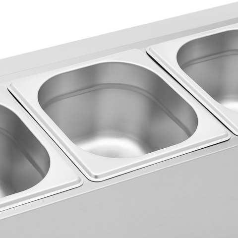 Ekspozytor stojak na pojemniki gastronomiczne 6 x GN 1/6 11.4 l + pojemniki z pokrywkami Royal Catering Ekspozytor stojak na pojemniki gastronomiczne 6 x GN 1/6 11.4 l + pojemniki z pokrywkami Royal Catering