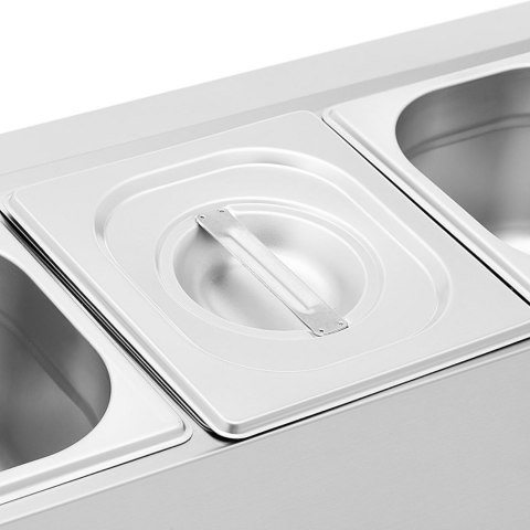 Ekspozytor stojak na pojemniki gastronomiczne 6 x GN 1/6 11.4 l + pojemniki z pokrywkami Royal Catering Ekspozytor stojak na pojemniki gastronomiczne 6 x GN 1/6 11.4 l + pojemniki z pokrywkami Royal Catering
