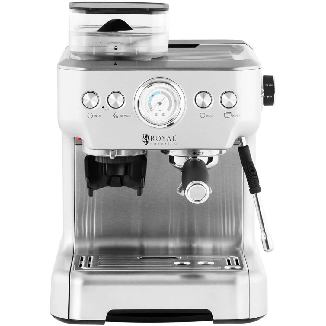 Ekspres ciśnieniowy do espresso z młynkiem akcesoriami 20 bar 2.5 l 1450 W Royal Catering Ekspres ciśnieniowy do espresso z młynkiem akcesoriami 20 bar 2.5 l 1450 W Royal Catering