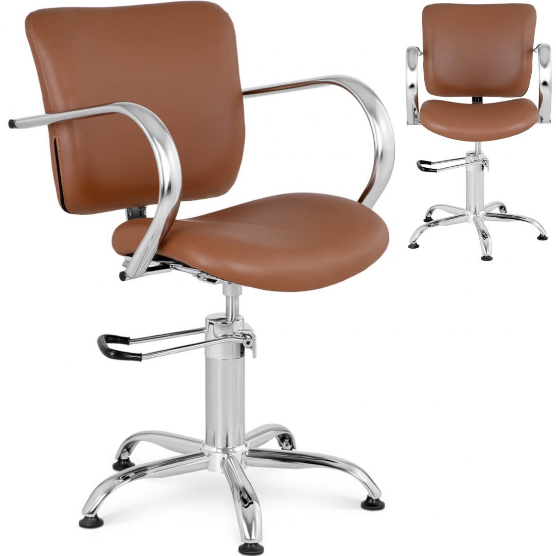 Fotel krzesło fryzjerskie barberskie kosmetyczne London Brown brązowe Physa