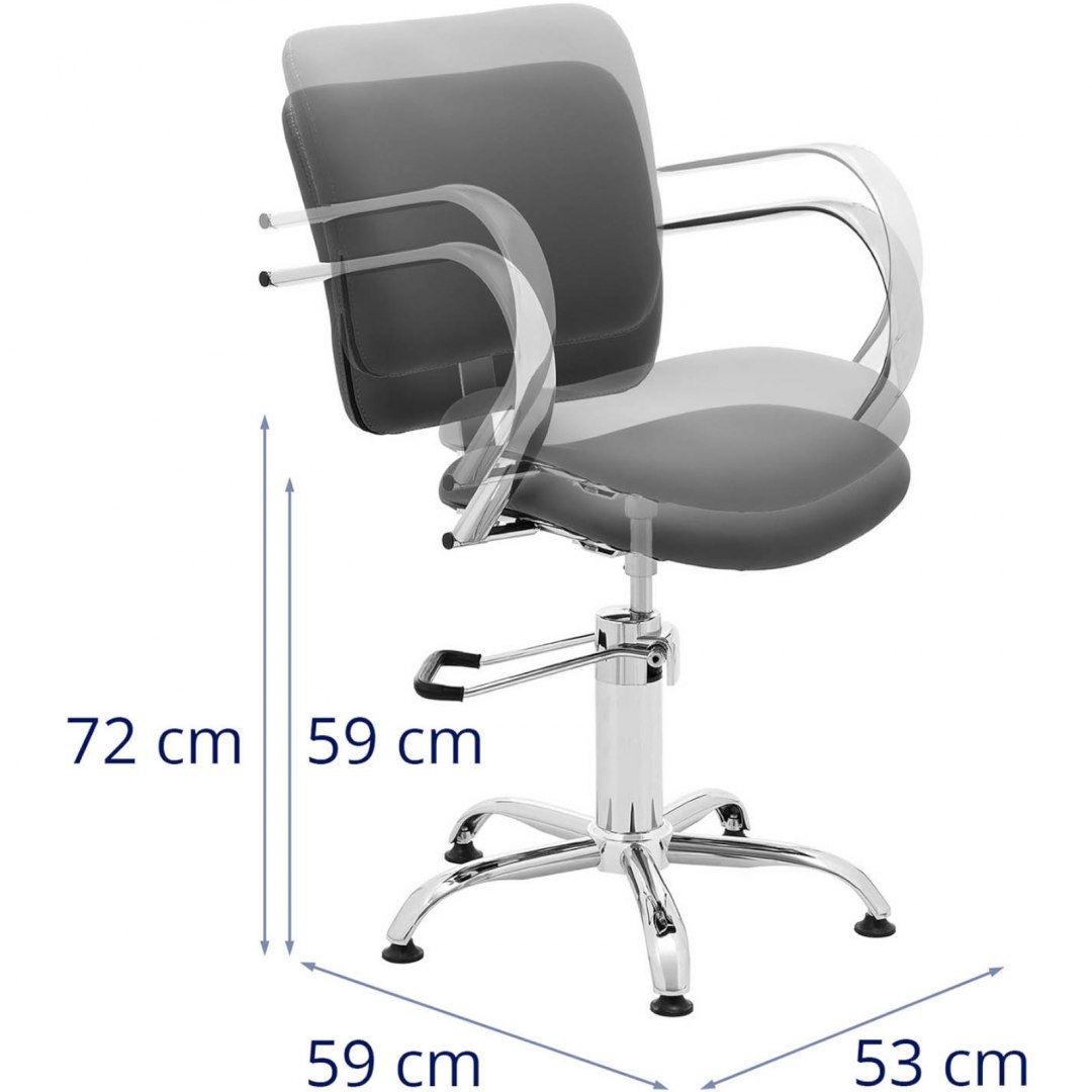 Fotel krzesło fryzjerskie barberskie kosmetyczne London Gray Szare Physa Fotel krzesło fryzjerskie barberskie kosmetyczne London Gray Szare Physa