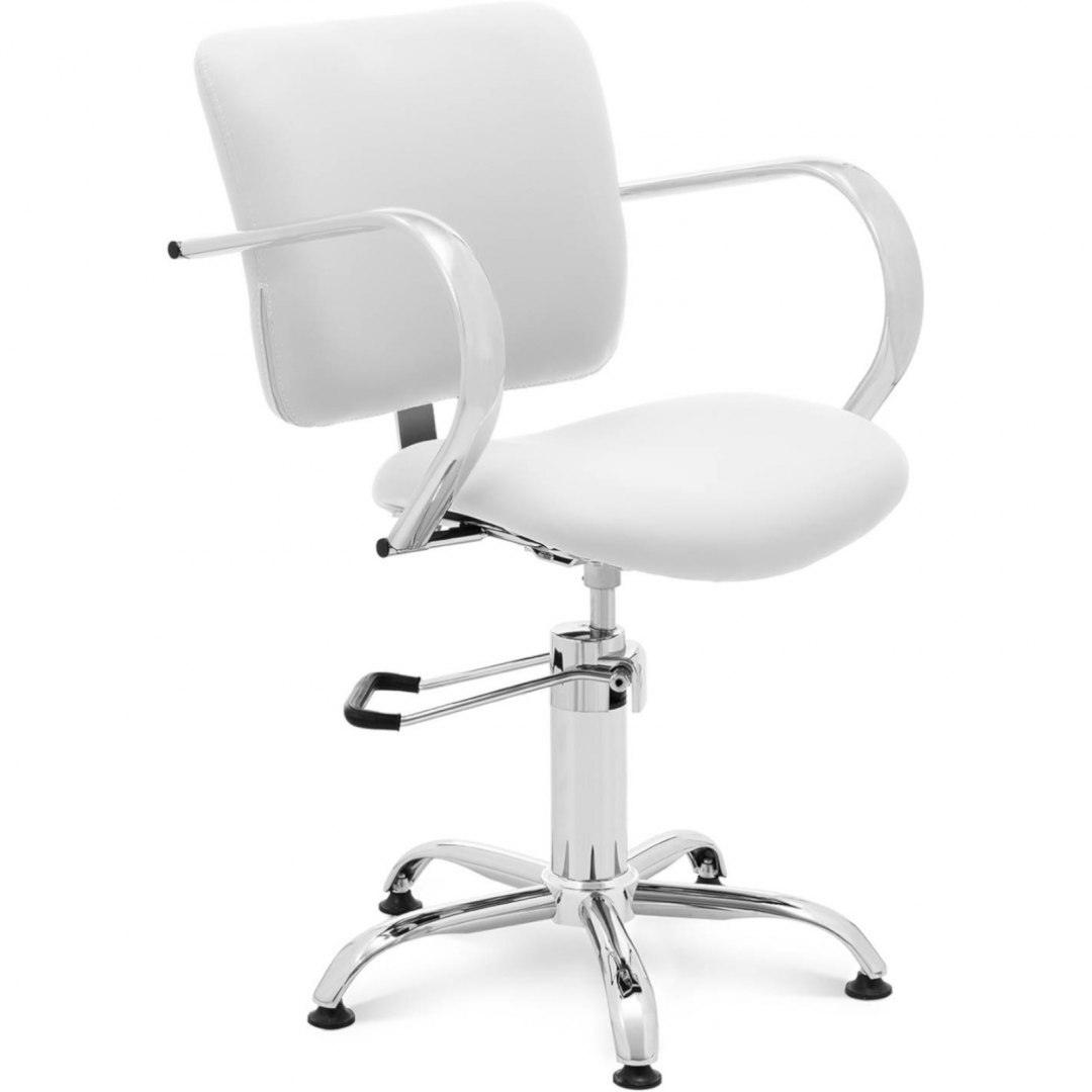Fotel krzesło fryzjerskie barberskie kosmetyczne London White białe Physa