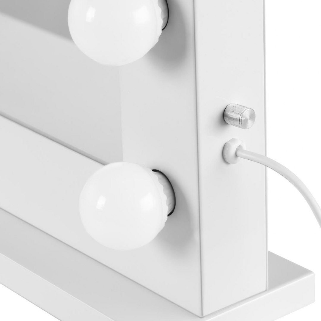 Lustro kosmetyczne do makijażu toaletki z oświetleniem 14 żarówek LED USB 80.5 x 68 cm Physa Lustro kosmetyczne do makijażu toaletki z oświetleniem 14 żarówek LED USB 80.5 x 68 cm Physa