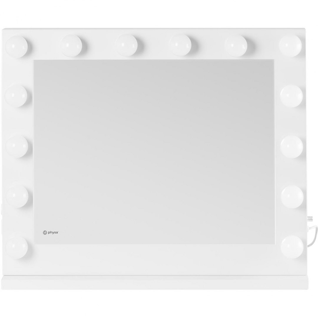 Lustro kosmetyczne do makijażu toaletki z oświetleniem 14 żarówek LED USB 80.5 x 68 cm Physa Lustro kosmetyczne do makijażu toaletki z oświetleniem 14 żarówek LED USB 80.5 x 68 cm Physa