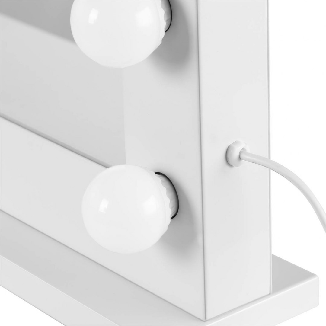 Lustro kosmetyczne do makijażu toaletki z oświetleniem i głośnikiem 14 żarówek LED USB 80.5 x 68 cm Physa Lustro kosmetyczne do makijażu toaletki z oświetleniem i głośnikiem 14 żarówek LED USB 80.5 x 68 cm Physa