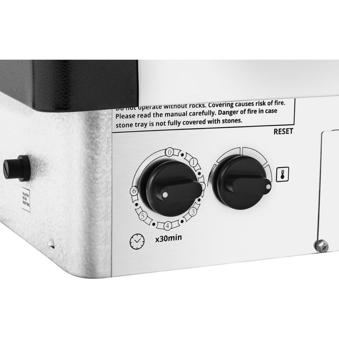 Piec do sauny elektryczny z wbudowanym sterowaniem 3-6 m3 do 110C 400 V 4.5 kW srebrno-czarny UNIPRODO Piec do sauny elektryczny z wbudowanym sterowaniem 3-6 m3 do 110C 400 V 4.5 kW srebrno-czarny UNIPRODO