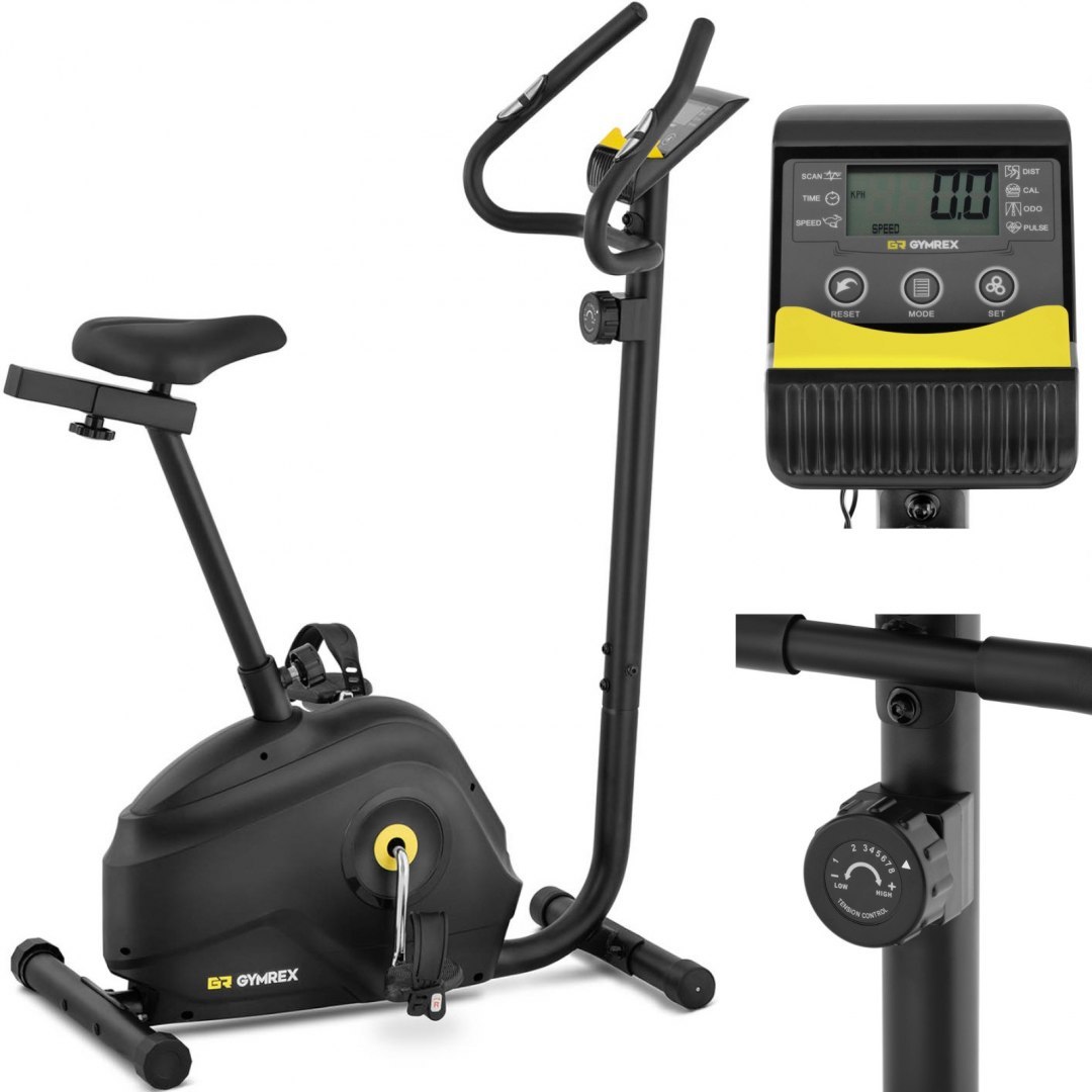 Rower rowerek treningowy stacjonarny z kołem zamachowym 4 kg LCD do 110 kg GYMREX Rower rowerek treningowy stacjonarny z kołem zamachowym 4 kg LCD do 110 kg GYMREX