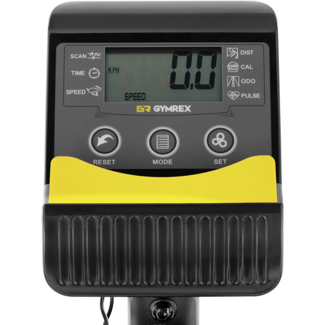 Rower rowerek treningowy stacjonarny z kołem zamachowym 4 kg LCD do 110 kg GYMREX Rower rowerek treningowy stacjonarny z kołem zamachowym 4 kg LCD do 110 kg GYMREX
