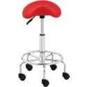 Taboret stołek hoker kosmetyczny siodłowy na kółkach Frankfurt do 150 kg czerwony Physa