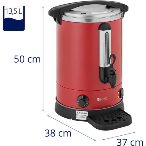 Warnik podgrzewacz do wody z podwójnymi ściankami i ociekaczem 13.5 L 2500 W czerwony Royal Catering Warnik podgrzewacz do wody z podwójnymi ściankami i ociekaczem 13.5 L 2500 W czerwony Royal Catering