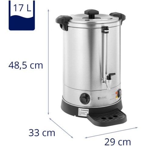 Warnik podgrzewacz do wody z podwójnymi ściankami i ociekaczem 13.5 L 2500 W srebrny Royal Catering Warnik podgrzewacz do wody z podwójnymi ściankami i ociekaczem 13.5 L 2500 W srebrny Royal Catering