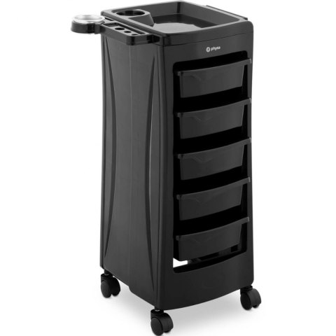 Wózek pomocnik fryzjerski z uchwytem na suszarkę 5 szuflad półka 485 x 380 mm Physa Wózek pomocnik fryzjerski z uchwytem na suszarkę 5 szuflad półka 485 x 380 mm Physa