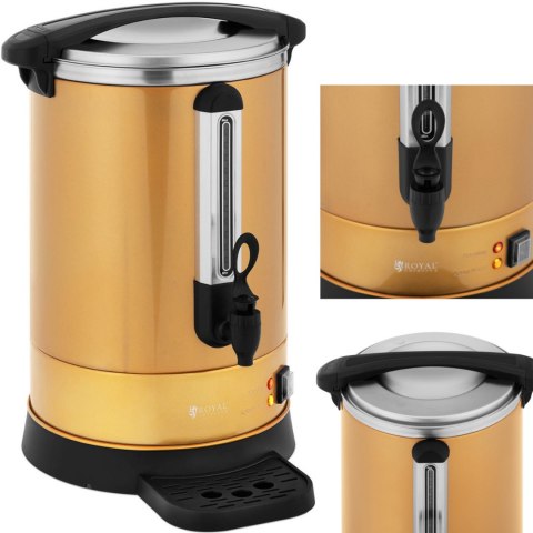 Zaparzacz do kawy herbaty z kranem i tacką ociekową 14 l 1500 W złoty Royal Catering Zaparzacz do kawy herbaty z kranem i tacką ociekową 14 l 1500 W złoty Royal Catering