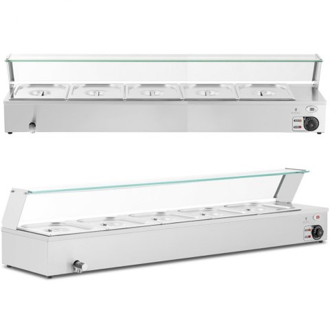 Bemar podgrzewacz do potraw bufet grzewczy z osłoną 5 x GN 1/2 2000 W Royal Catering Bemar podgrzewacz do potraw bufet grzewczy z osłoną 5 x GN 1/2 2000 W Royal Catering