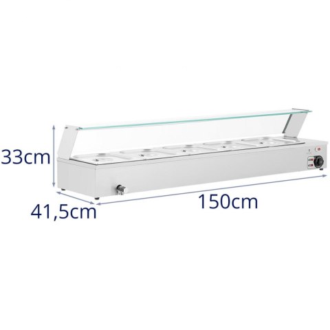 Bemar podgrzewacz do potraw bufet grzewczy z osłoną 5 x GN 1/2 2000 W Royal Catering Bemar podgrzewacz do potraw bufet grzewczy z osłoną 5 x GN 1/2 2000 W Royal Catering