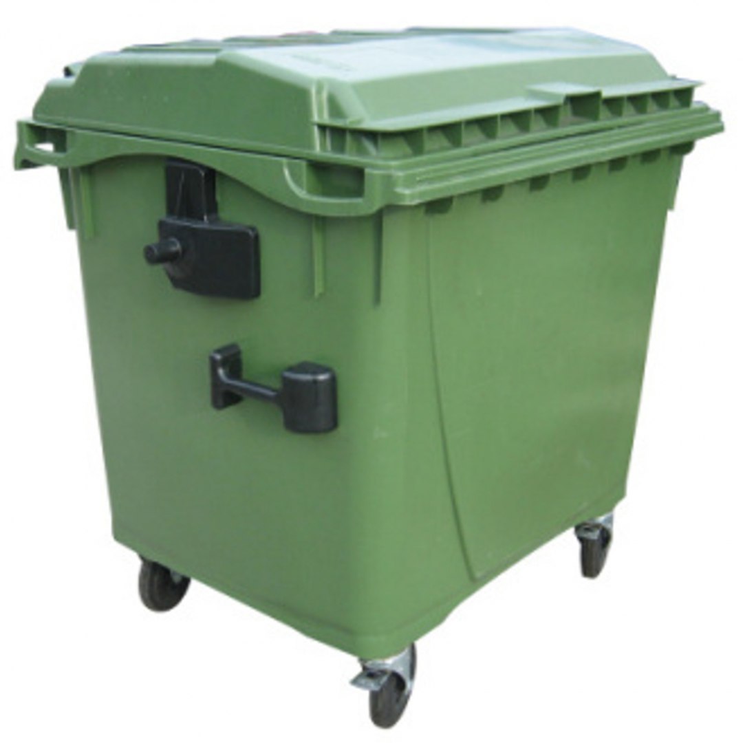 Kontener do zbiórki odpadów i śmieci komunalnych ATESTY Europlast Austria - zielony 1100L Europlast Austria