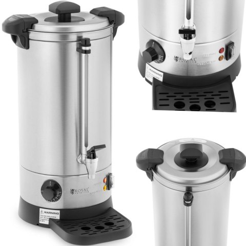 Warnik podgrzewacz do wody z podwójnymi ściankami i ociekaczem 9 L 1500 W srebrny Royal Catering