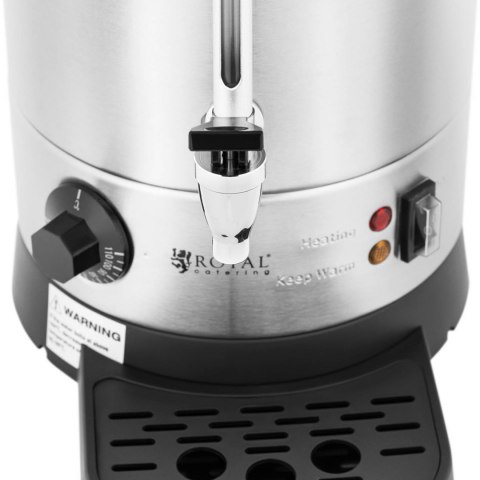 Warnik podgrzewacz do wody z podwójnymi ściankami i ociekaczem 9 L 1500 W srebrny Royal Catering Warnik podgrzewacz do wody z podwójnymi ściankami i ociekaczem 9 L 1500 W srebrny Royal Catering