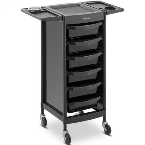 Wózek pomocnik fryzjerski z uchwytem na suszarkę 6 szuflad półka 420 x 390 mm Physa Wózek pomocnik fryzjerski z uchwytem na suszarkę 6 szuflad półka 420 x 390 mm Physa